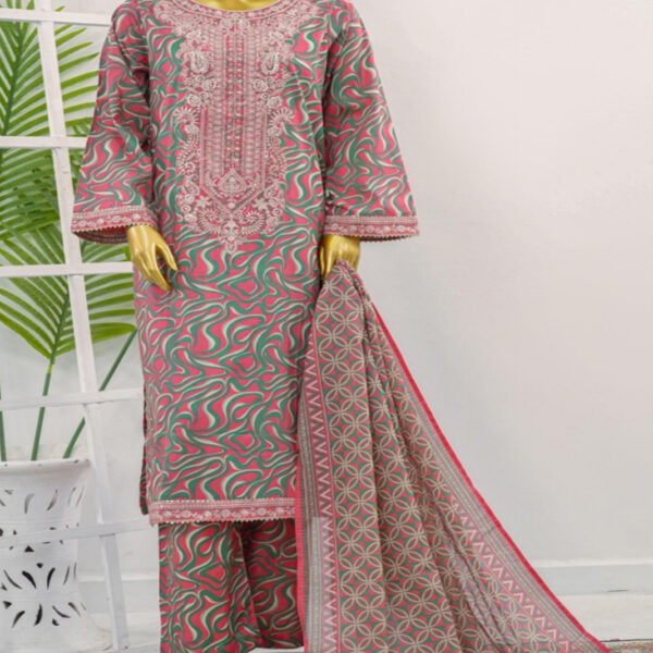 Lawn embroidered 3pcs