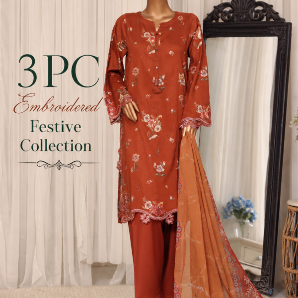 Embroidered Elegance – Ready-to-Wear 3PC Festive Collection
