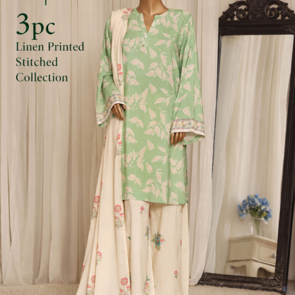 Linen Charm – Printed Ready-to-Wear 3PC Suit